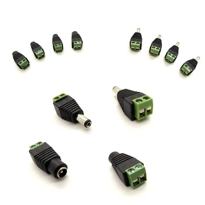 C4D Adaptador Conector Balun de Alimentación CCTV 12V CC Macho Hembra CÁMARA Jack Enchufe Cable NUEVO