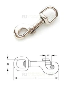 5 x Bolzenkarabiner - Karabinerhaken - Karabiner - Wirbel 13 mm - 929929  - Bild 1 von 1