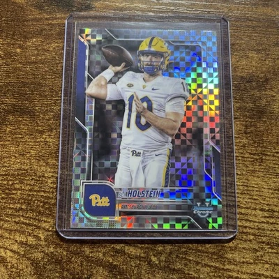 ELI HOLSTEIN PITTSBURGH 2025 TOPPS BOWMAN CHROME U FOOTBALL 1ST XFRACTOR - Image 1 of 2
