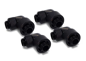 Alphacool 16/10mm Fitting, 90 Degree Rotary, Black, 4pk - Picture 1 of 3