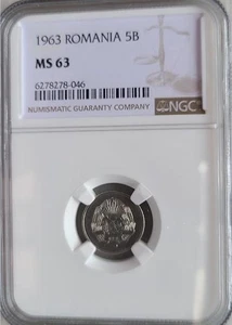 Romania 5 Bani 1963 NGC MS 63 - Picture 1 of 2