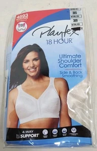 Playtex 18 Hour Bra 4693 Ultimate Shoulder Comfort Wirefree Size 38B Beige New - Picture 1 of 11