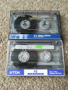 2 X VINTAGE TDK T1 AND FE 90 BLANK AUDIO CASSETTE TAPES FROM 1995 AND 1997 - Picture 1 of 3