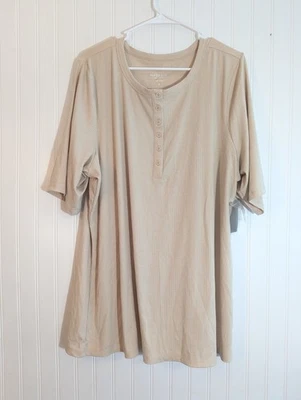 Nuevo con etiquetas Tórrido Manga Corta Súper Suave Rin Tejido Gris Humo 4X Foto 1 de 4