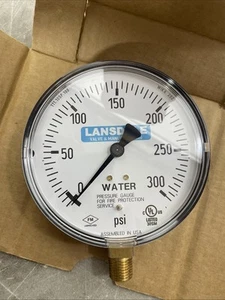 lansdale 111.10sp 4” water pressure guage 0-300psi 1/4” npt LM - Picture 1 of 3