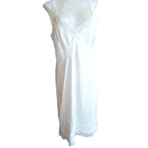 Sexy Vestido Mediano Talla 38 Vintage Años 60 Camisón Sin Mangas Blanco Encaje Recortado - Imagen 1 de 8