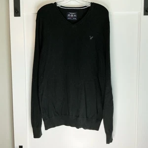 Suéter Pullover American Eagle Calce Atlético Cuello en V Negro Para Hombre Talla XLT Preppy - Imagen 1 de 5