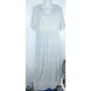 Maxi Vestido para Mujer Roolee XL Blanco y Negro Cachemira Forrado Cuello en V Hasta el Tobillo - Imagen 1 de 14
