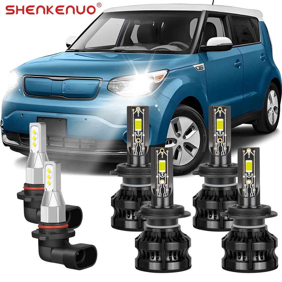 For Kia Soul EV 2015 2016 2017 6x Combo LED Headlight Fog Light Bulbs Kit - Image 1 of 4