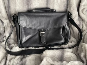 Coach J23-5238 schwarze Leder Aktentasche/Laptop/Messenger Bag MIT Gurt - Bild 1 von 18
