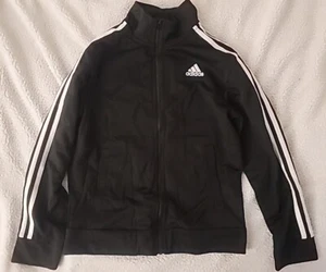 Adidas Youth Iconic Tricot Jacket, Black With White Stripes Size: 10 - 12 - Picture 1 of 3