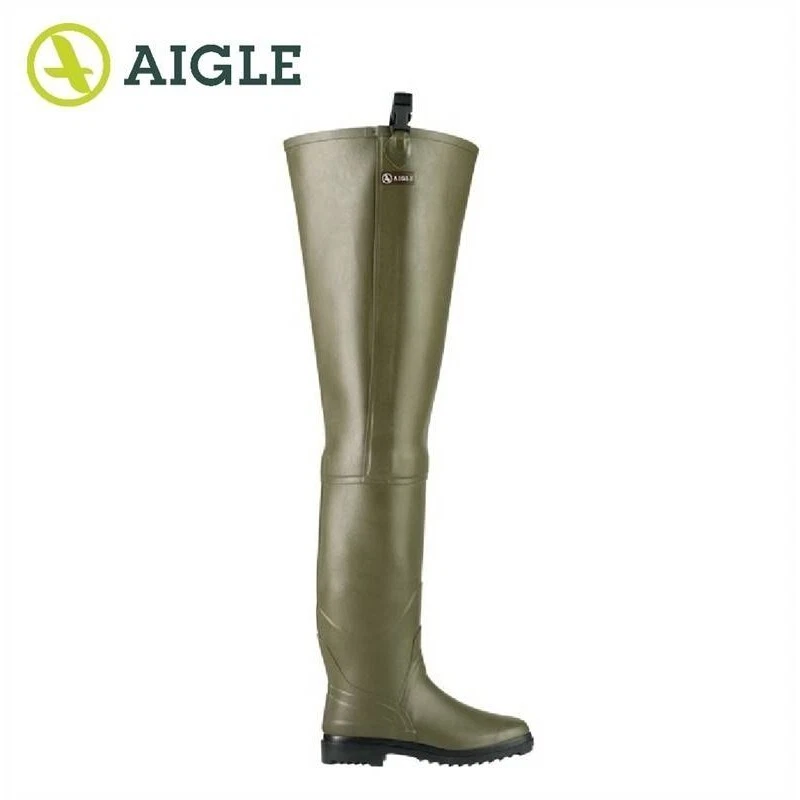 Aigle Truite Waders Natural Rubber Multi Purpose Waterproof Fishing Thigh Waders - Image 1 of 4