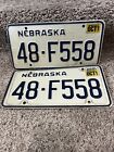 Nebraska 1987 License Plate Set Of 2