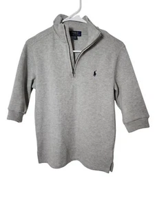 Polo Ralph Lauren Gray Knit 1/4 Zip Pullover Size 10/12 - Picture 1 of 4