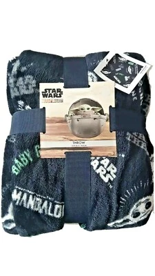 Primark Star Wars Baby Yoda Überwurf Decke weiches Fleece neu mit Etikett 120 x 150 cm - Bild 1 von 2