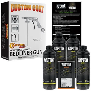 U-POL Raptor Black Urethane Spray-On Truck Bed Liner Spray Gun, 4 Liters - Picture 1 of 5
