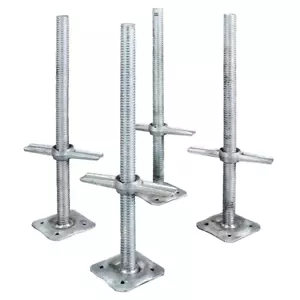 MetalTech Scaffold Leveling Jack W/ Base Plate Wing Nut Screw 24" (4-Pack) - Picture 1 of 12