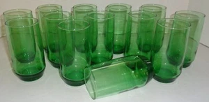 Vintage grüne Trinkgläser Trinkgläser 5" hoch 12 oz 13er Set - Bild 1 von 5