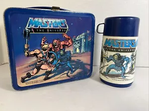 Vintage Aladdin 1984 He Man & Masters of The Universe Metal Lunchbox and Thermos - Picture 1 of 17