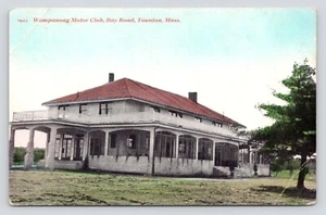 View of Wampanoag Motor Club Bay Road Taunton Massachusetts VTG DB UNP Postcard - Picture 1 of 2