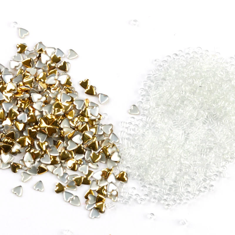 Dispersos de confeti de mesa de corazones de oro y plata artesanales directos de fábrica 36 gramos Foto 1 de 1