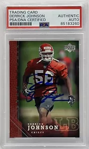 Derrick Johnson Signed 2005 Upper Deck Rookie Card Chiefs PSA/DNA Slab - Picture 1 of 2