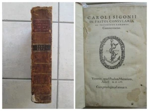 SIGONIO : IN FASTOS CONSULARES. Alde, 1556 + OCCIDENTALI IMPERIO, 1578. - Picture 1 of 20