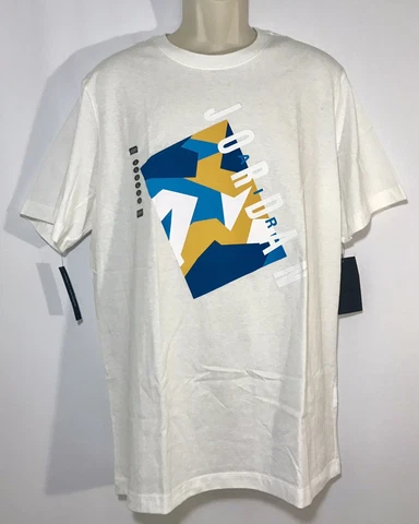 Nike Jordan Jumpman Men's AJ JSW Pattern Graphic Crew Shirt Size Large White Cover