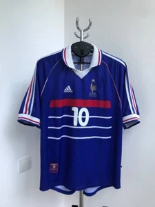 FRANCE 1998 2000 WORLD CUP HOME FOOTBALL SHIRT JERSEY ADIDAS VINTAGE ZIDANE #10 - Picture 1 of 15