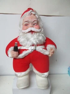 Beautiful Vintage Rushton Co Christmas Santa Claus Holds COKE Coca Cola Bottle - Picture 1 of 2