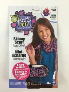 Knit's Cool Skinny Scarf Purple 1 Kit 20 Yards For Studio Base - Picture 1 of 12