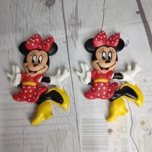 2 Disney World Disneyland Minnie Mouse Fridge Refrigerator Magnet 3.5" Vintage - Picture 1 of 2