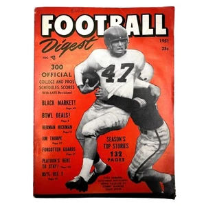 Original Vintage 1951 - FOOTBALL DIGEST - JIM THORPE - HERMAN HICKMAN - Picture 1 of 11