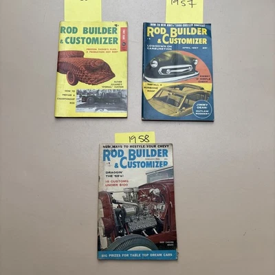 FIRST ISSUE Rod Builder And Customizer Magazine Lot 1956 57 58 Vintage Hot Foto 1 de 4
