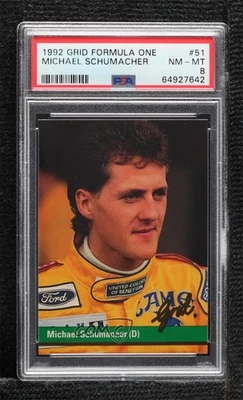 1992 Grid Motorcard Formula 1 Michael Schumacher #51 PSA 8 Rookie RC - Image 1 of 2