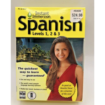 NEW SEALED PC and Mac Instant Immersion Spanish Levels 1 2 & 3 Learning Software - Image 1 of 3