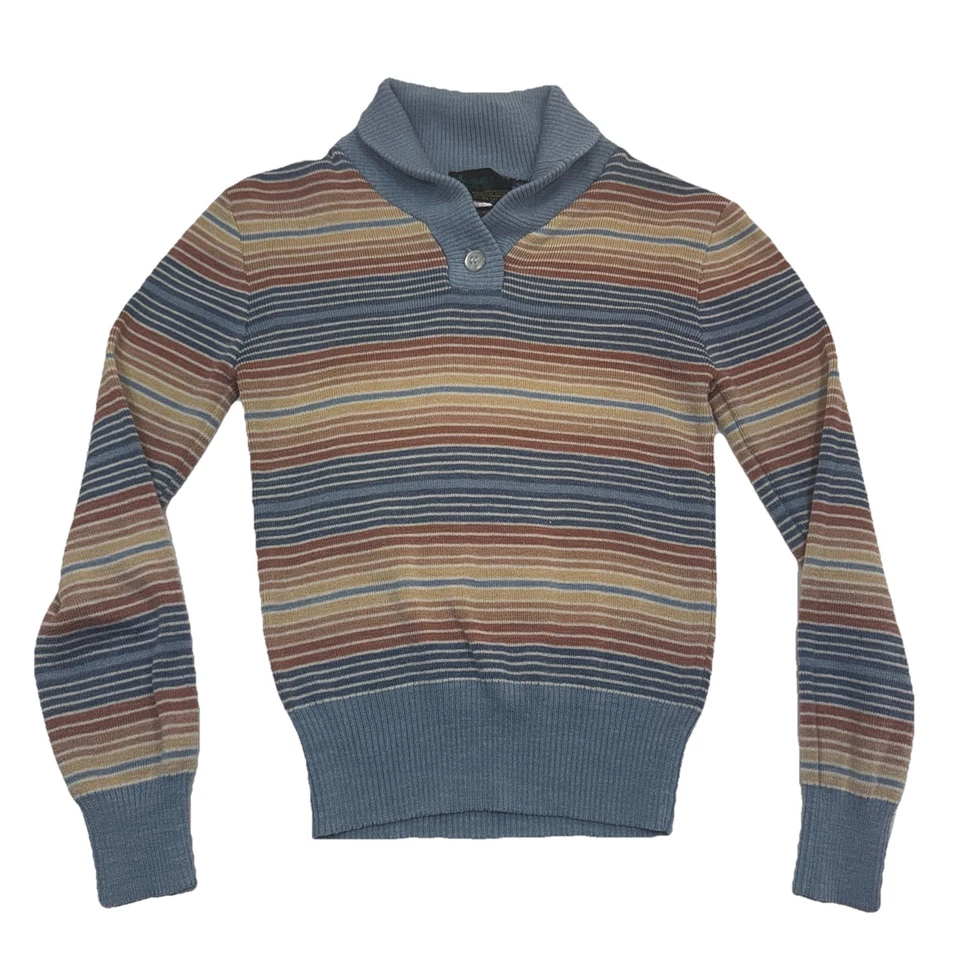 Suéter Vintage Chego International Mujer Rayas Años 70 Cuello Manga Larga Foto 1 de 4
