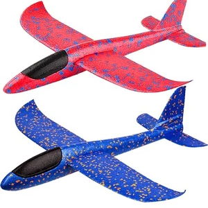 2 Pack Airplane Toys, 17.5" Large Throwing Foam Plane, 2 Flight Mode Glider, ... - Picture 1 of 9