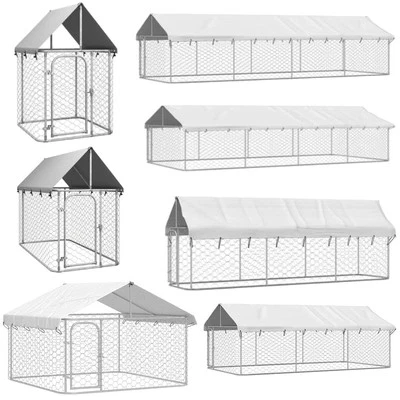 Outdoor Hundezwinger mit Dach Hundekäfig Hundehaus Hundehütte Hundegehege vidaXL - Bild 1 von 4