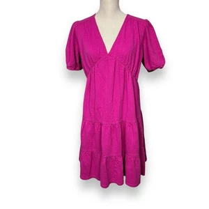 Boden abito rosa a strati con scollo a V e maniche a sbuffo taglia 8 - Foto 1 di 5
