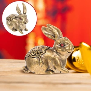 Rabbit Year Rabbit Statue Brass Rabbit Ornament Rabbit Decor New Year Decoration - Imagen 1 de 12