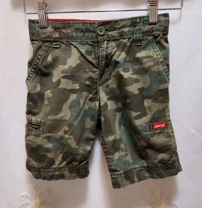 Levis Boys 4 Reg. Green Camo Shorts Cotton Cargo Durable Comfortable Outdoor - Picture 1 of 18