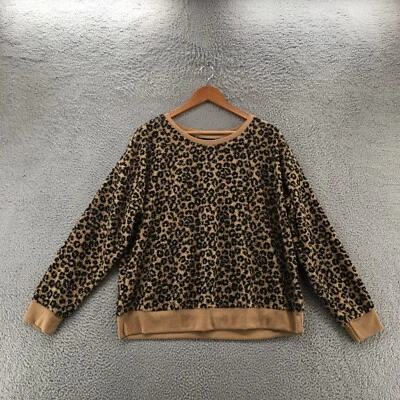 Suéter NY & C Leopardo Difuso Para Mujer XL Beige Pullover Manga Larga Informal Tejido Foto 1 de 4