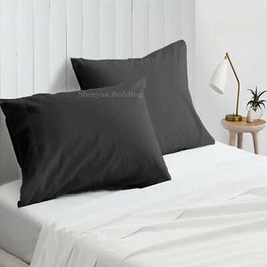 Impresionante juego de funda de almohada de algodón egipcio 1000TC O 1200TC talla Queen/King gris - Imagen 1 de 20