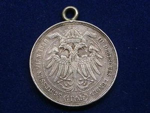 Feintaler 1868 Bundeschießen Wien Silber mit Öse W/21/1009 - Picture 1 of 2