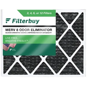 Filterbuy Allergen Odor Eliminator 16x20x1 MERV 8 Pleated AC Furnace Air Filter - Picture 1 of 12