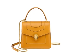 Bolso Bandolera de Cuero Bvlgari Serpenti Forever Asa Superior Amarillo Azafrán £2730 Reino Unido - Imagen 1 de 20