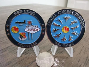 Nellis AFB Las Vegas rote Flagge USAF Kampftraining Krieg Spiele Herausforderung Münze - Bild 1 von 7