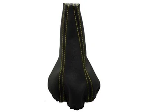 Fiat Punto (2000-2005) Schalthebelmanschette 100% Echtleder - gelbe Nähte - Bild 1 von 1