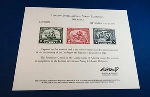Tarjeta de recuerdo: Exposición Internacional de Sellos de Londres 1970 PHILYMPLA - Imagen 1 de 2
